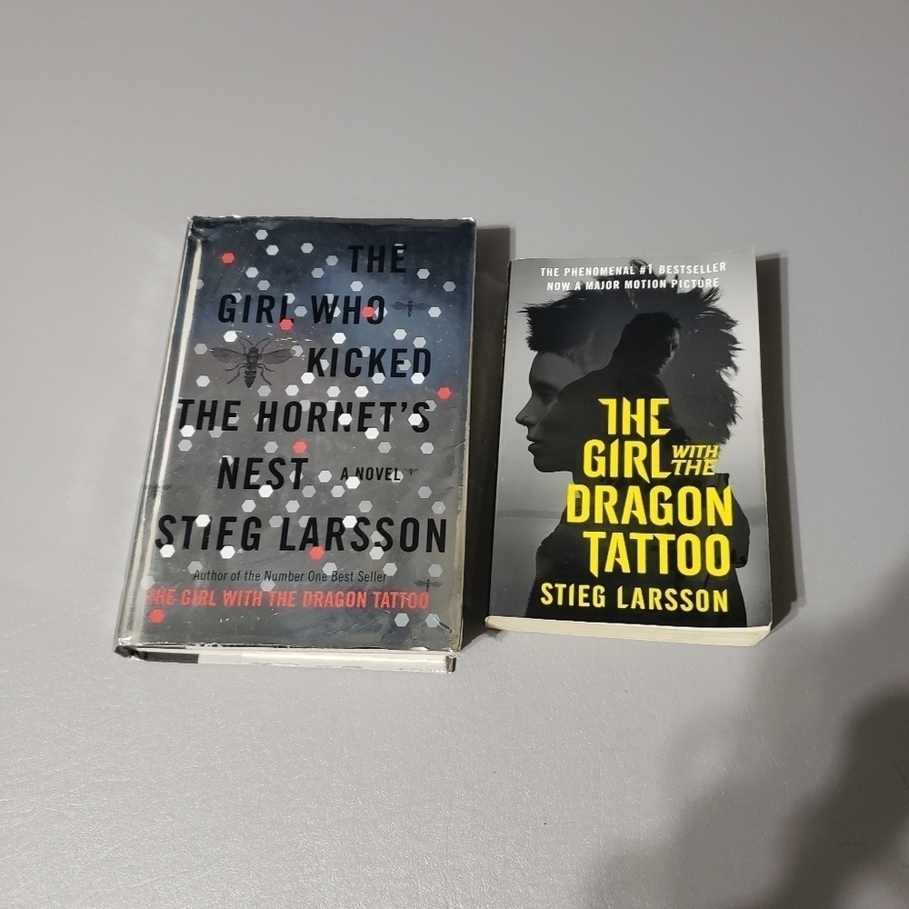 Stieg Larsson bundle lot of 2 books, the girl with the dragon tattoo